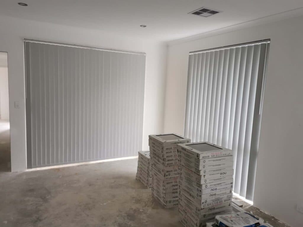 Modern vertical blinds refreshing a room