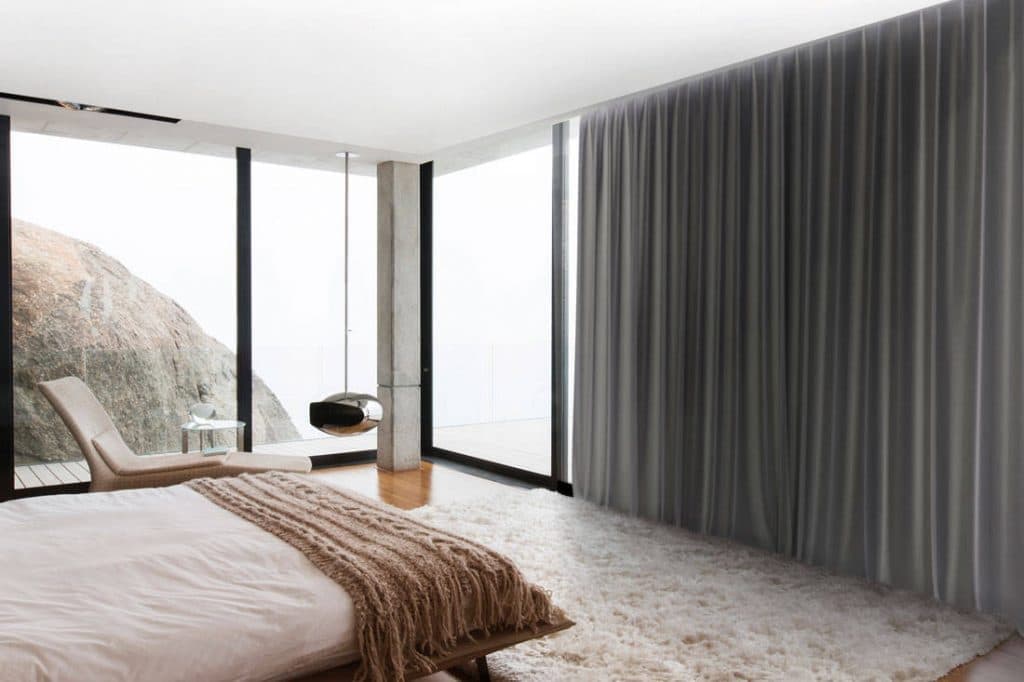 Sunscreen blinds filtering harsh sunlight